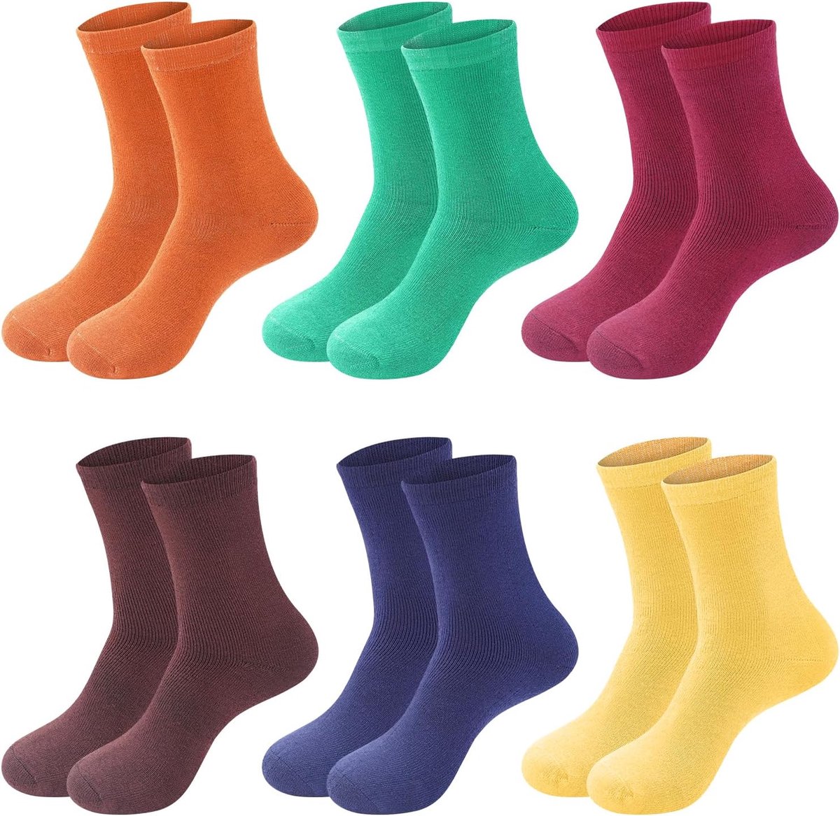 6/12 paar dames Crew Socks tennissokken sportsokken lange sokken vrijetijdssokken zakelijke sokken loopsokken werksokken katoen 2237