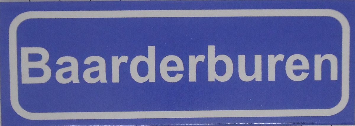 Souv© - koelkast magneet - plaatsnaam bord - kombord - souvenir - koelkastmagneetje - relatiegeschenk Baarderburen