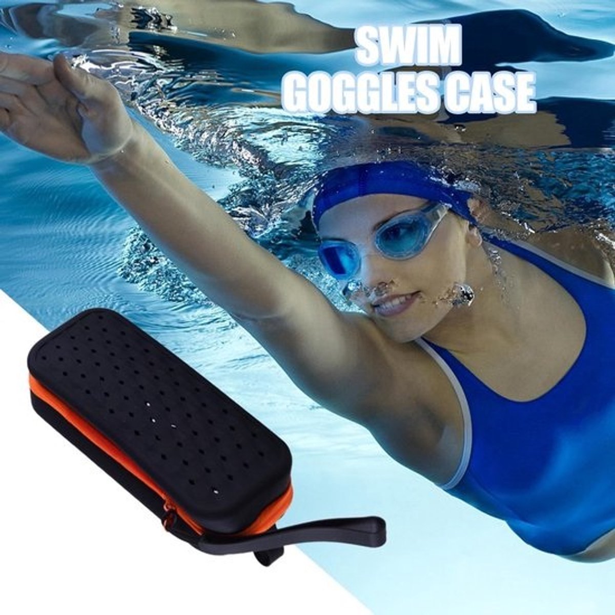 Zwembril Hoes - Brillen Zakkie - Watersport Organiseren - Zachte Siliconen - 19.5 cm - Blauw