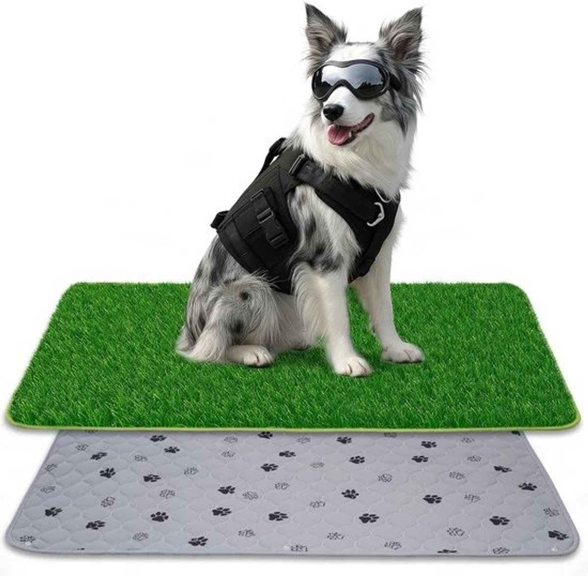Hondentoilet Mat - Puppy Trainingsplek - Zindelijkheidstraining Hond - 2-in-1 Kunstgras Systeem - 59 x 89 cm - Roze