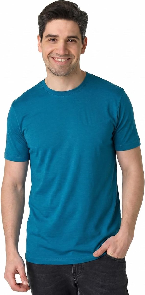wollen T-shirt voor heren - T-shirt met korte mouwen van merinowol voor heren, sportief, lichtgewicht, thermisch basislaagje, wandel-T-shirt