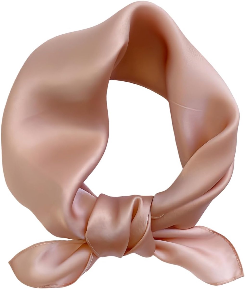 100% Moerbeizijde Sjaal voor Dames, 53 x 53 cm Vierkante Zijden Sjaal, Effen Zijden Bandana voor Haar, Nek en Tassen, Blush Roze