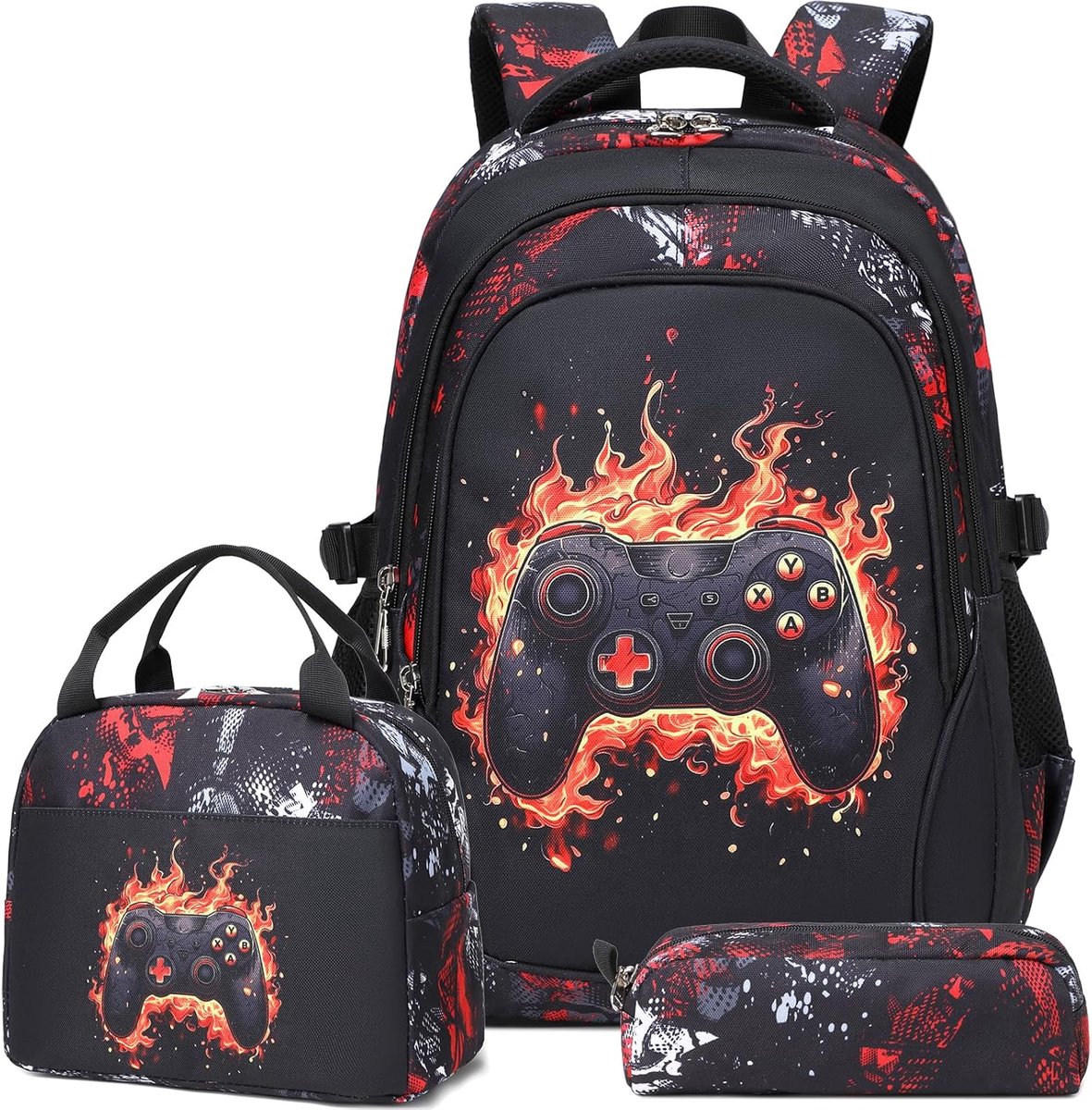 Schooltas Voor Jongens, Rugzak Voor Kinderen, College, Zwart IJsbloauw, 31x18.5x43 Cm
