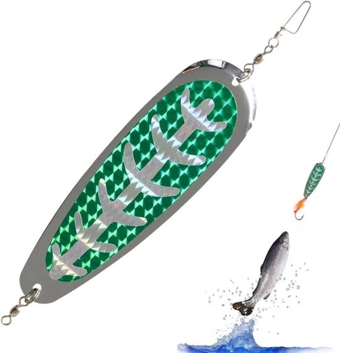 Lepel Lokaas - Vis Lokaas - Vissen Vangen - Met Bloedgleuf - 14 cm - Vijf Kleuren