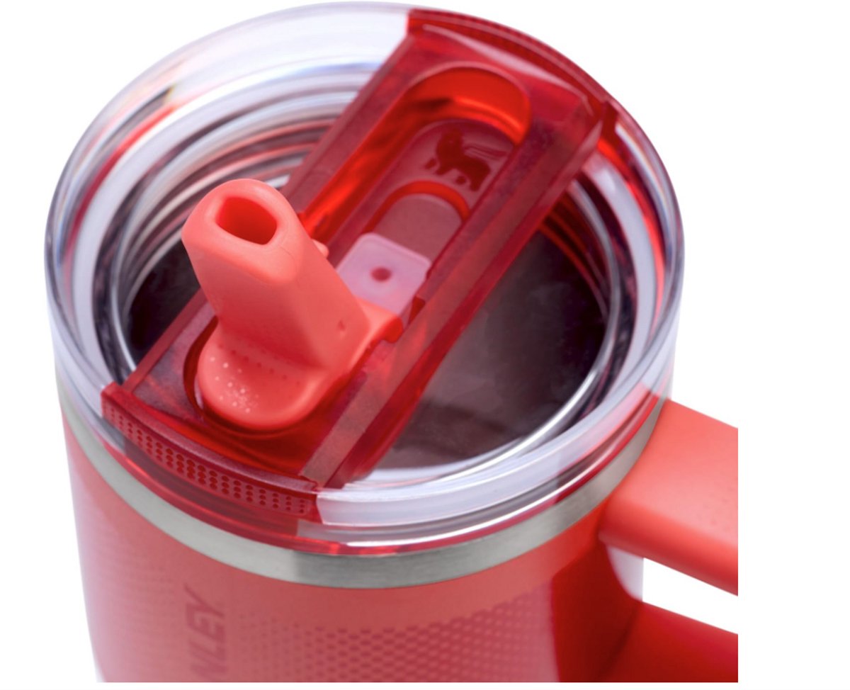 STANLEY Quencher ProTour Flip Straw Tumbler (Hot Coral Fade) 0.59L – Lekvrije Drinkbeker/Thermosfles met Rietje & Handvat –BPA Vrij – foto 2
