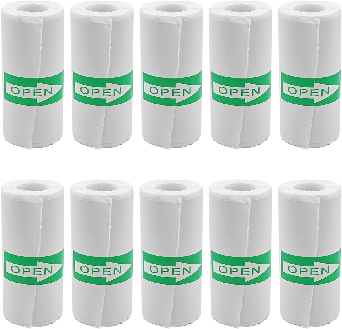 Dailygoods- Thermisch Stickerpapier 10 Rollen - Zelfklevend - 57 x 25 mm - Voor Mini Thermische Printer - Duurzaam Papier - Geschikt voor Afdrukwerk -