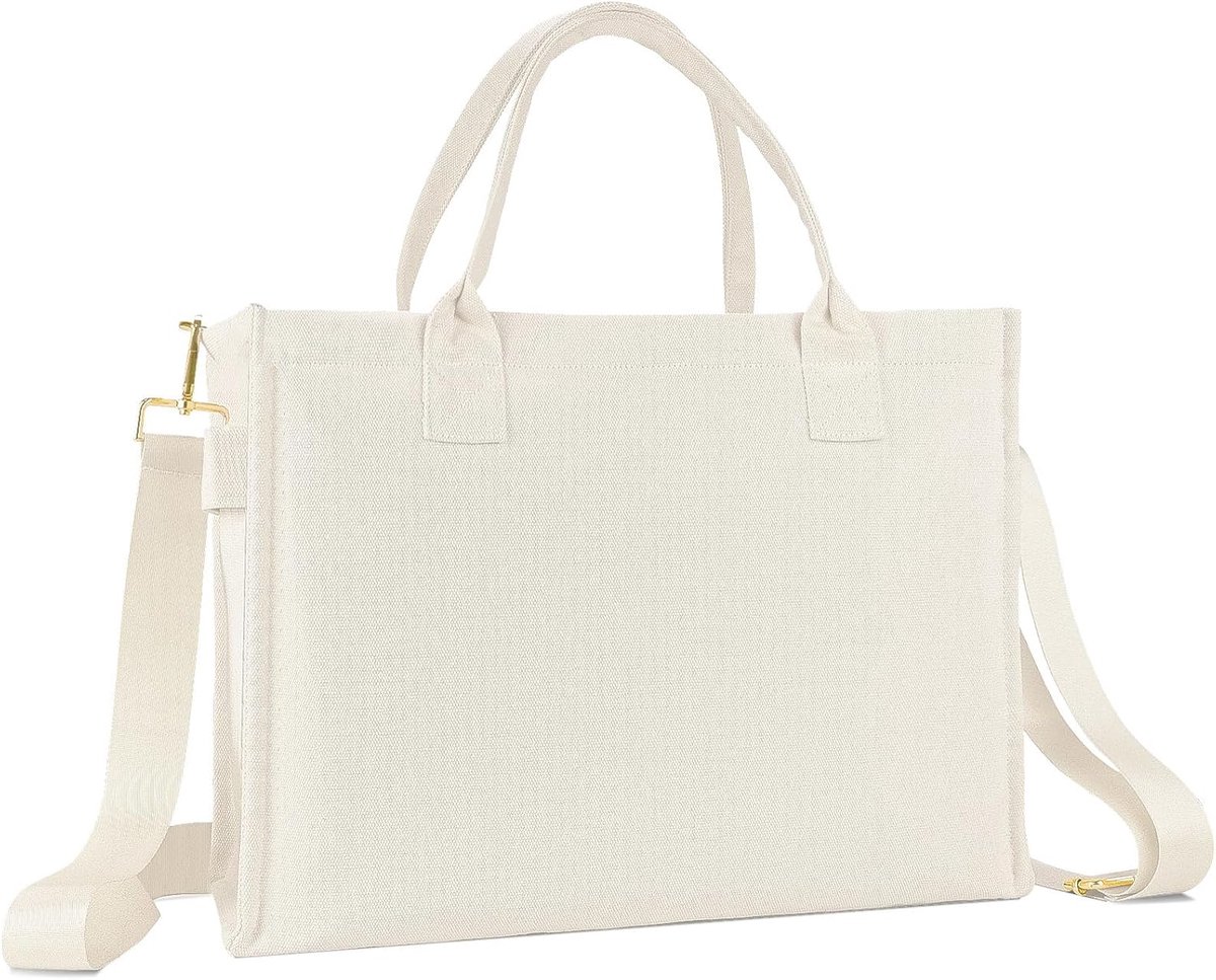 Dailygoods- Draagtas grote capaciteit - Laptop tas - Crossbody tas - Handtas - Strandtas - Hoogwaardig canvasmateriaal - 17 liter inhoud - Laptoptas