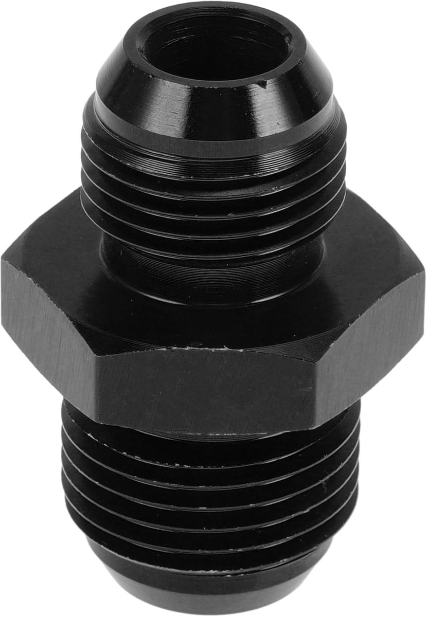 Dailygoods - Male Flare Reducer Hose Fitting Adapter AN10-AN8 Aluminium Zwart