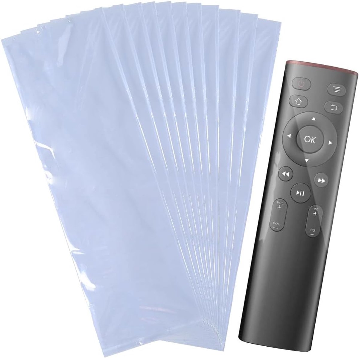 Dailygoods - Krimpzakken - 100 Stuks - Beschermende Film - 25,1 x 8 cm - Stofdicht en Waterdicht - Voor Afstandsbediening - Helder