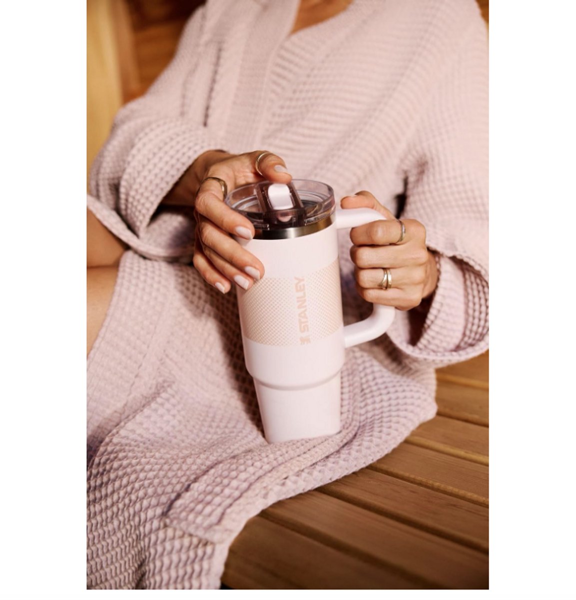 STANLEY Quencher ProTour Flip Straw Tumbler 0.41L (Spring Green) – Lekvrije Drinkbeker/Thermosfles met Rietje & Handvat – BPA Vrij – foto 3