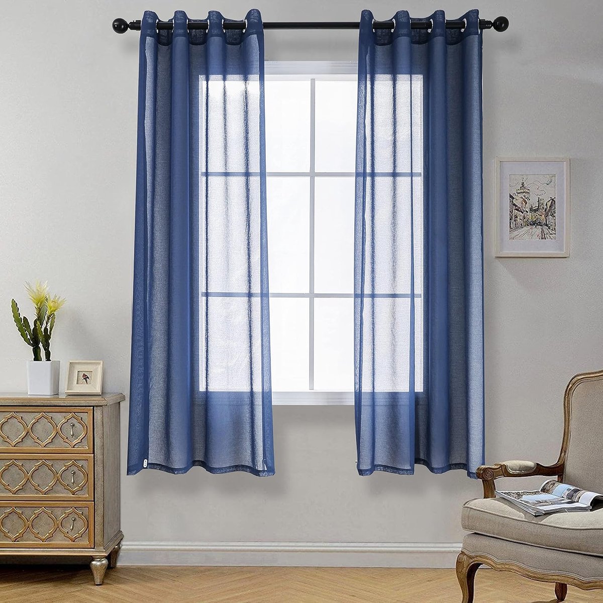 Dailygoods- Gordijnen Transparant - Set van 2 - H 160 x B 140 cm - Met Ringen - Onderhoudsvriendelijk - Kreukvrij - Ademend Polyester - Voilegordijnen