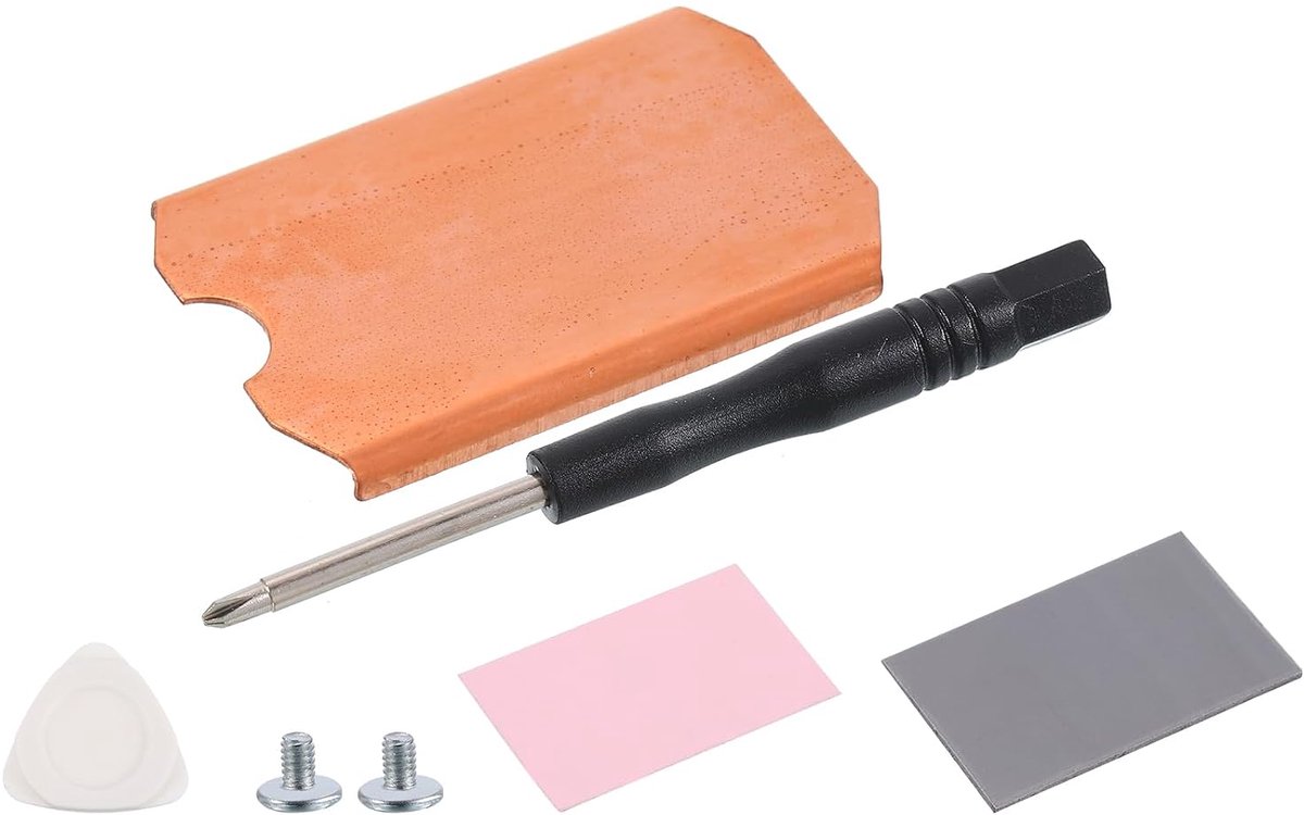 1 stuk M.2 2242 SSD koellichaam koeler koperen koellichaam met siliconen warmtegeleidingspads, driehoek hendels gereedschap, schroevendraaier, schroeven, koperen klei