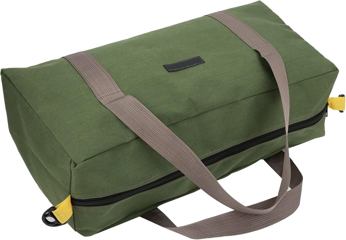 Dailygoods - Gereedschapstas - Multifunctionele Opbergtas - Canvas - Groen - Waterdicht - Geschikt voor Elektriciens - 51,5 x 18 x 24,5 cm