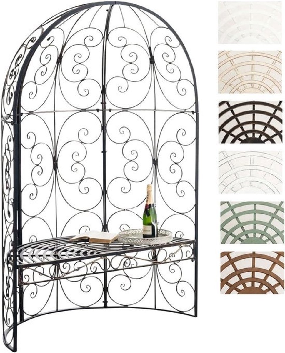 Half Paviljoen Tuin met Bankje - Bronzen Romantische Pergola voor Klimplanten