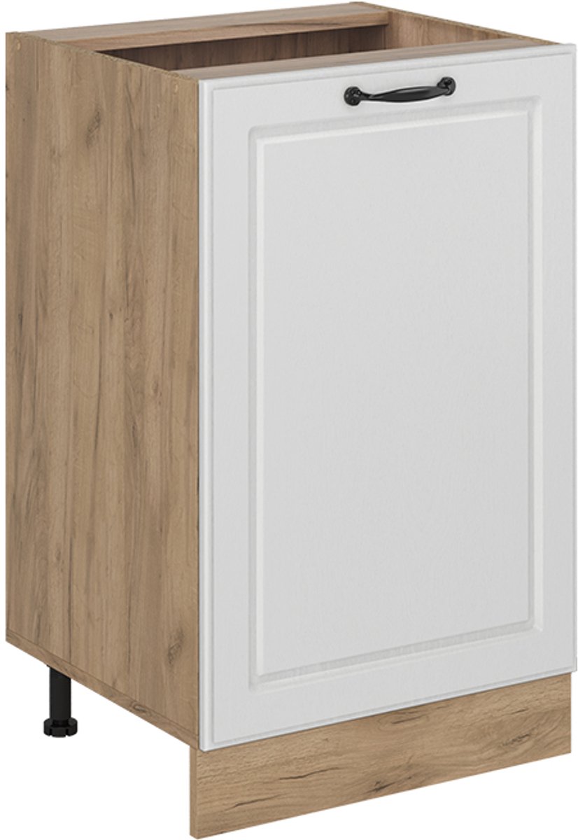 Vicco Keukenonderkast R-Line, Wit landelijk/Goudkleurig Eiken, 50 cm zonder werkblad