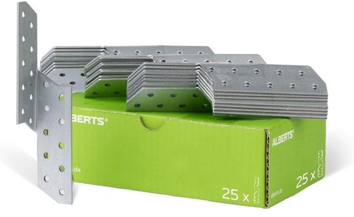 Set van 25 Rechte Sparankers Verzinkt voor Houtverbindingen 32x32x170mm