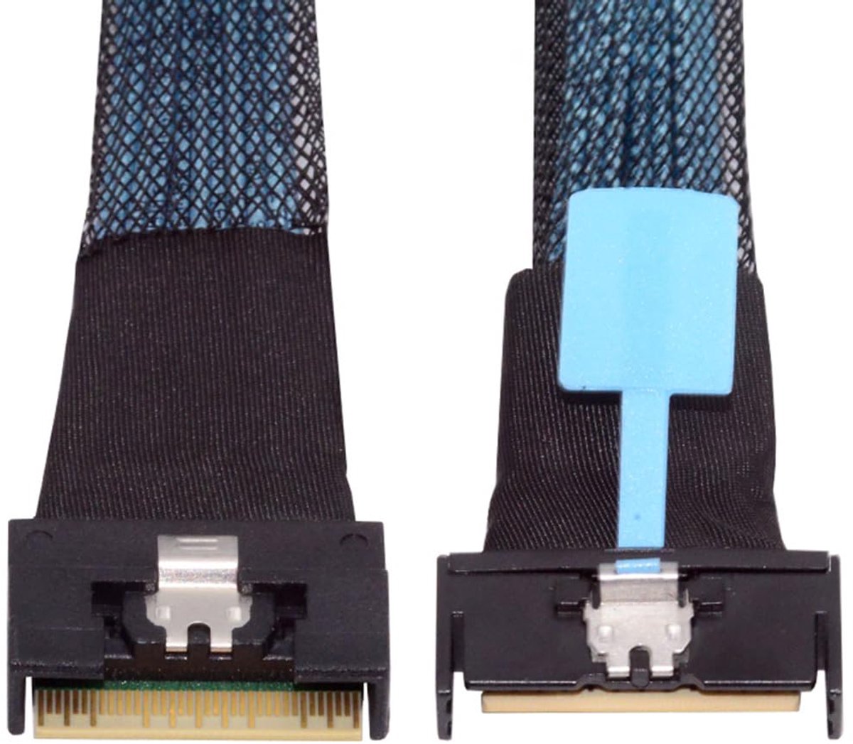 5.0 Mini Cool Edge IO MCIO PCI-E 8i 74-pins mannelijk naar Slimline SFF-8654 SAS 4.0 74-pins mannelijk verlengkabel 50 cm