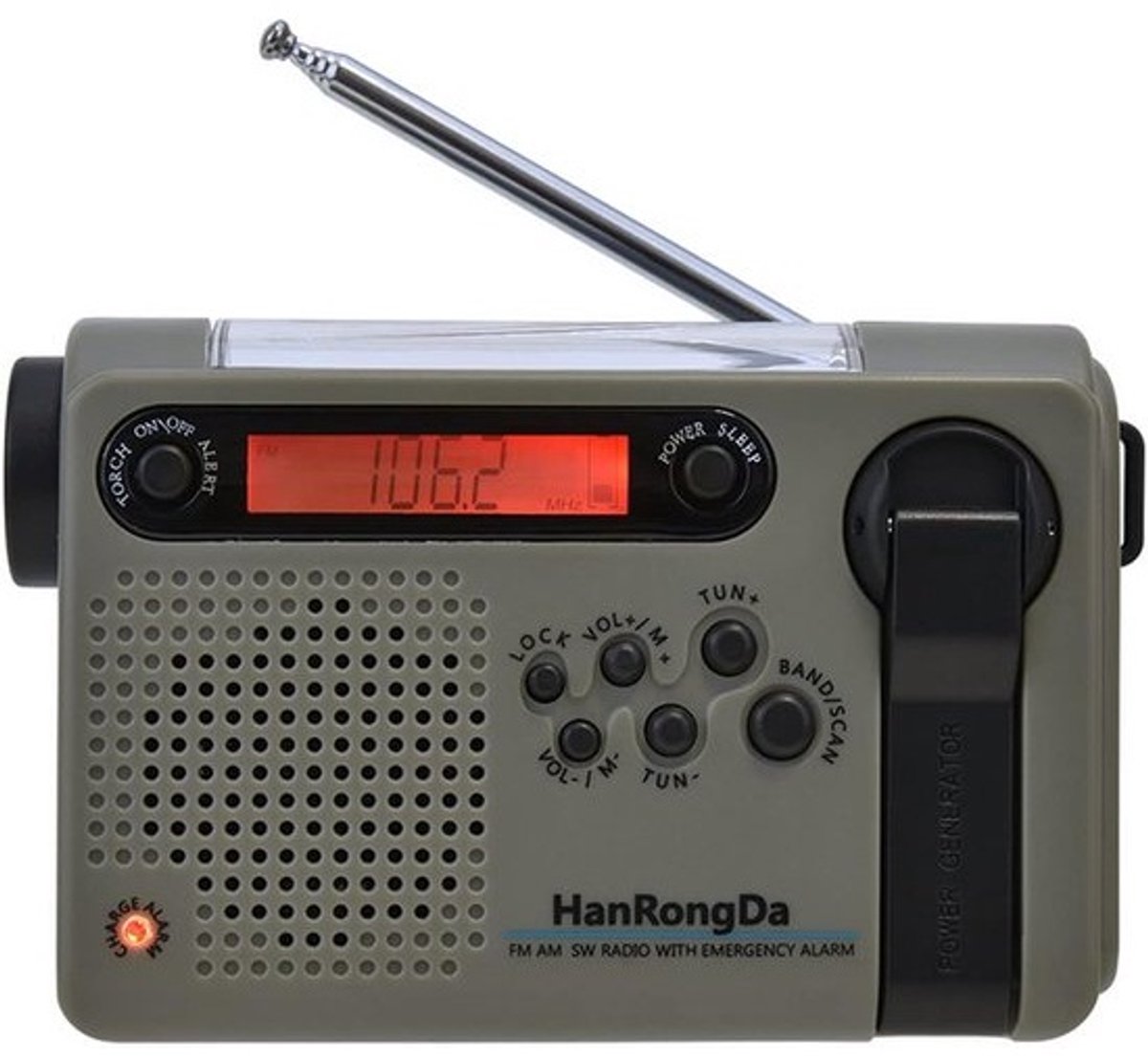 Draagbare Noodradio met LED Zaklamp en SOS Alarm - 2000mAh Oplaadbare Batte