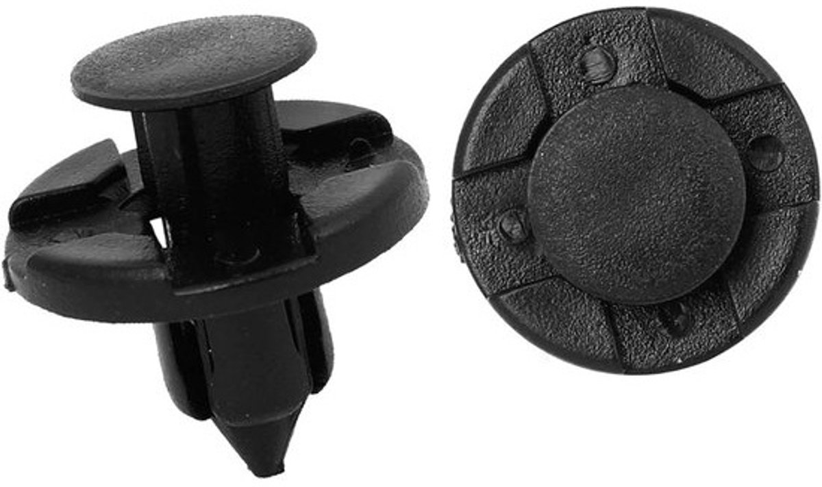 Plastic klinknagels - Bevestigingsclips - Reparaties uitvoeren - 8 mm schacht - 50 stuks - Zwart