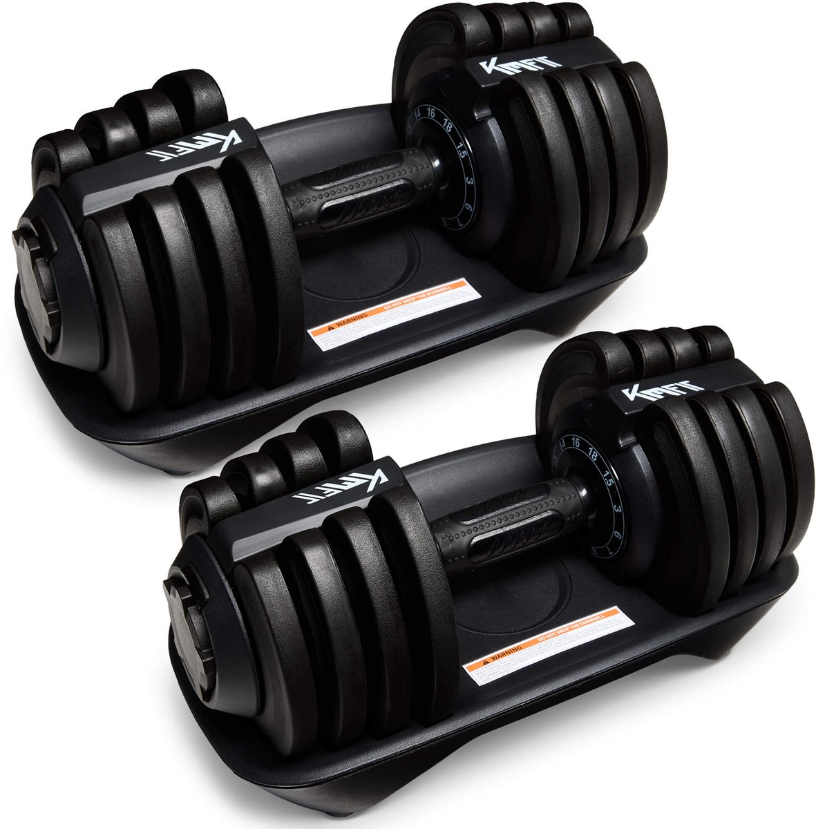 KM-Fit Verstelbare Dumbbell 1,5-18kg,12 Niveaus,Krachttraining,Fitness met Basis