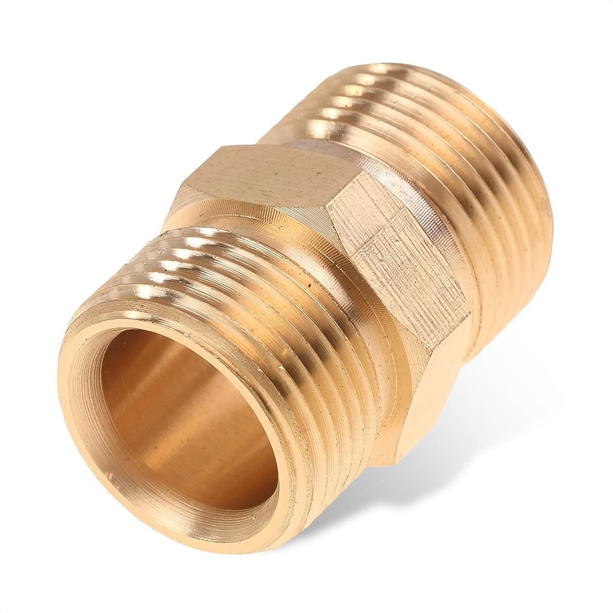 Dailygoods - Hogedrukspuit Adapter - M22 Metrische Buitendraad - Messingkleur - Slangaansluiting - Geschikt voor Hogedrukreinigers