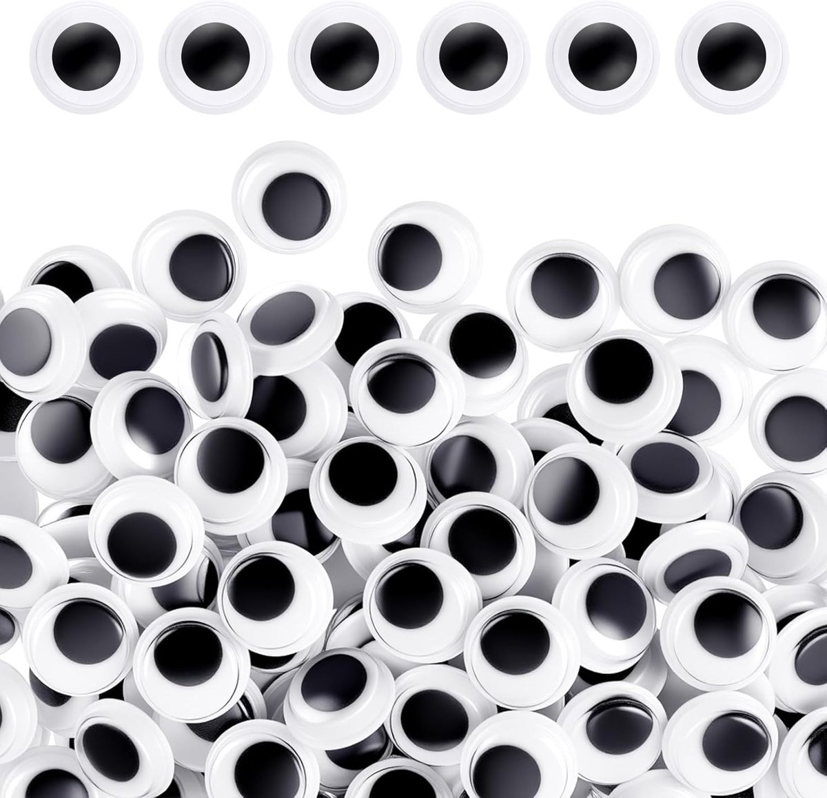 Wiggly ogen 12mm - zelfklevend - 300 stuks - ideaal voor knutselprojecten - ServiceTopper