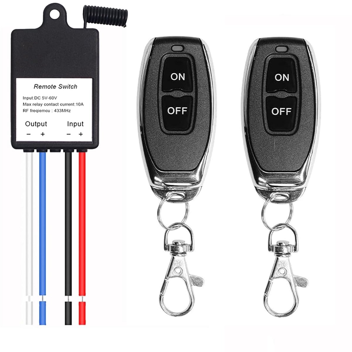 12 V draadloze schakelaar met afstandsbediening, mini-relais, ontvanger, lichtschakelaar, RF 433 MHz, 1 kanaal, 10 A, momentary tuimelknop, draadloze knop voor het upgraden van ventilatoren