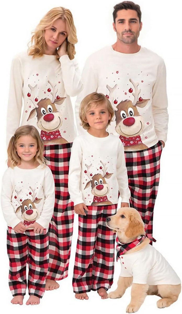 Pyjama's voor het gezin, nieuwjaarspyjama, nachtkleding, kerstkleding, pak voor papa, mama en kinderen