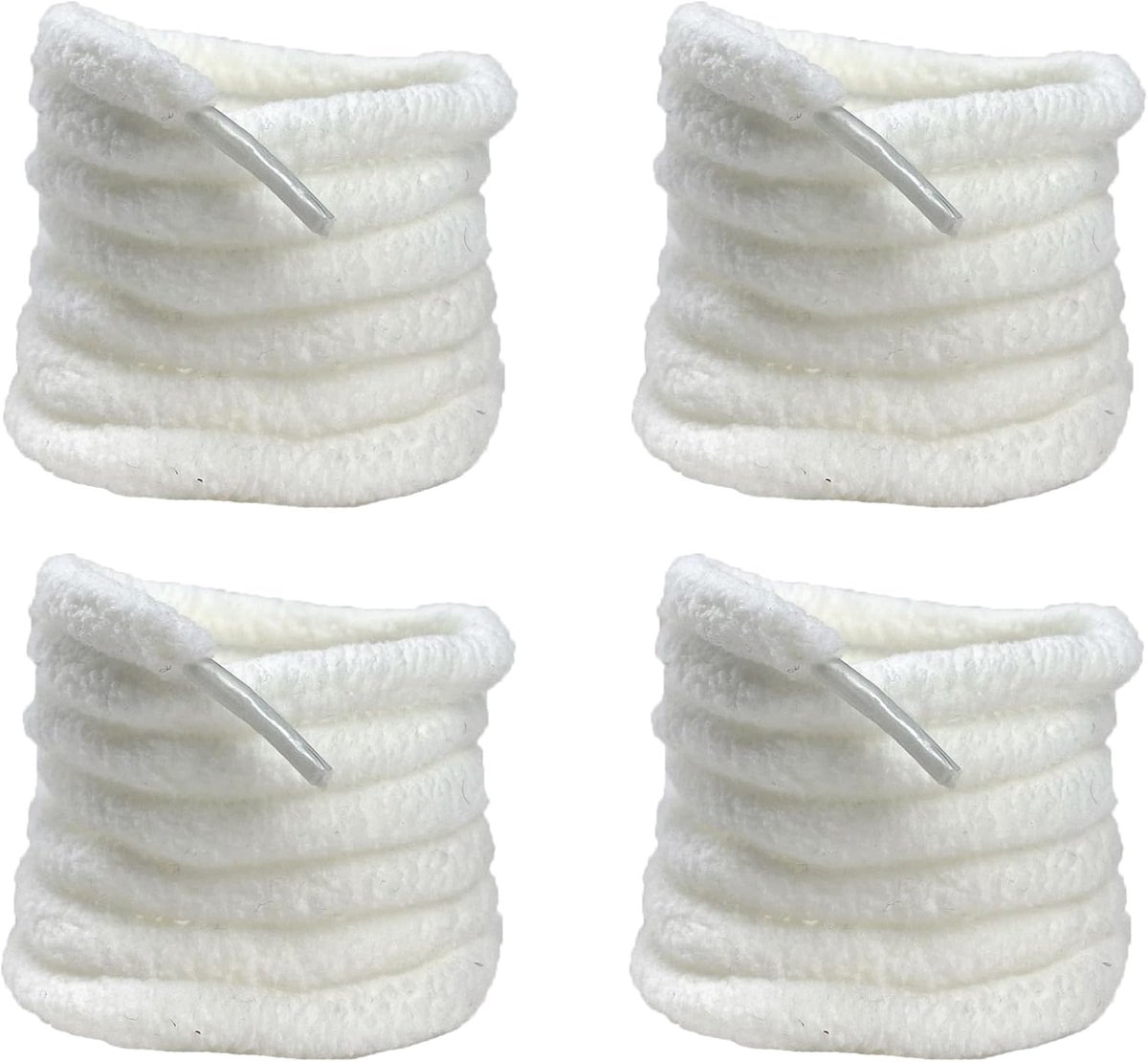 Dailygoods- Schoenveters 10mm Rond - 4 Paar Pluche Veters - Vervangende Veters - Fluffy Veters - Geschikt voor Sneakers - Diverse Kleuren - Schoenkoor