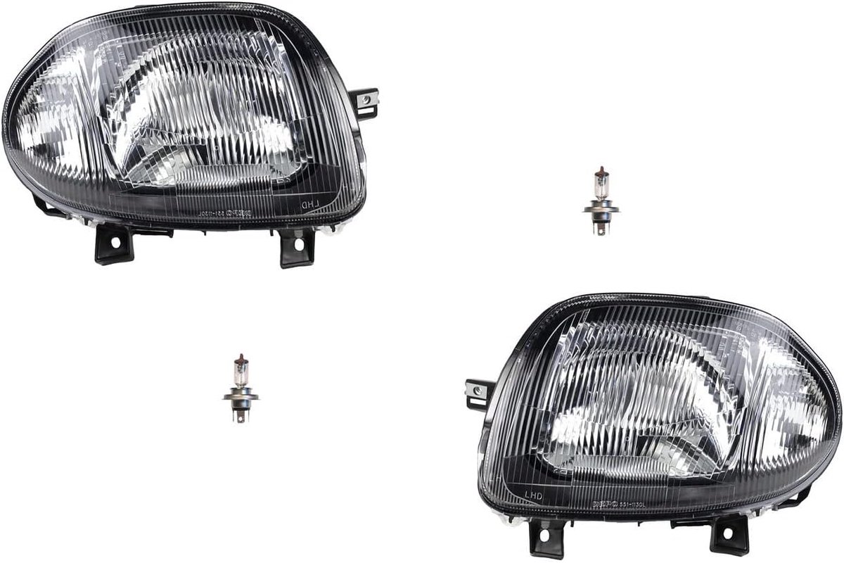 Koplampen Halogeen HSW geschikt voor Renault Clio BB BC CB 98-01 met H4 set L R