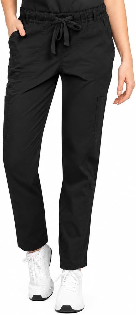 Dante Medische slipbroek, werkbroek, 5 zakken, uniseks, met elastische tailleband en achterzakken, ziekenhuis, uniformbroek met gemiddelde taille en elastiek rondom