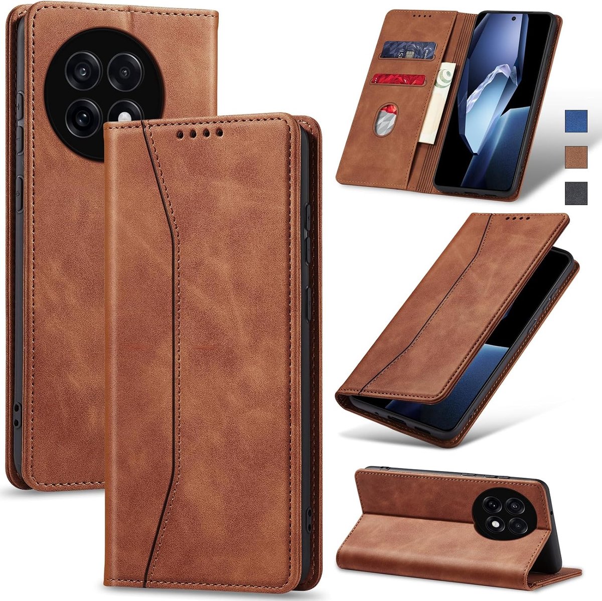 Hoesje voor OnePlus 13R,Bruin