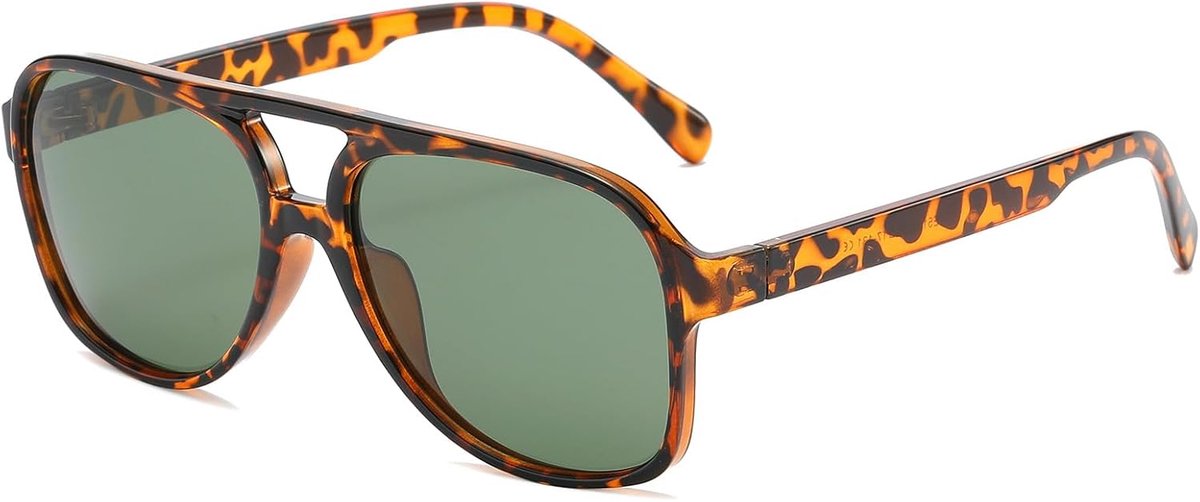 Zonnebril voor heren en dames, vintage rond groot frame, retro UV400 vierkante bril