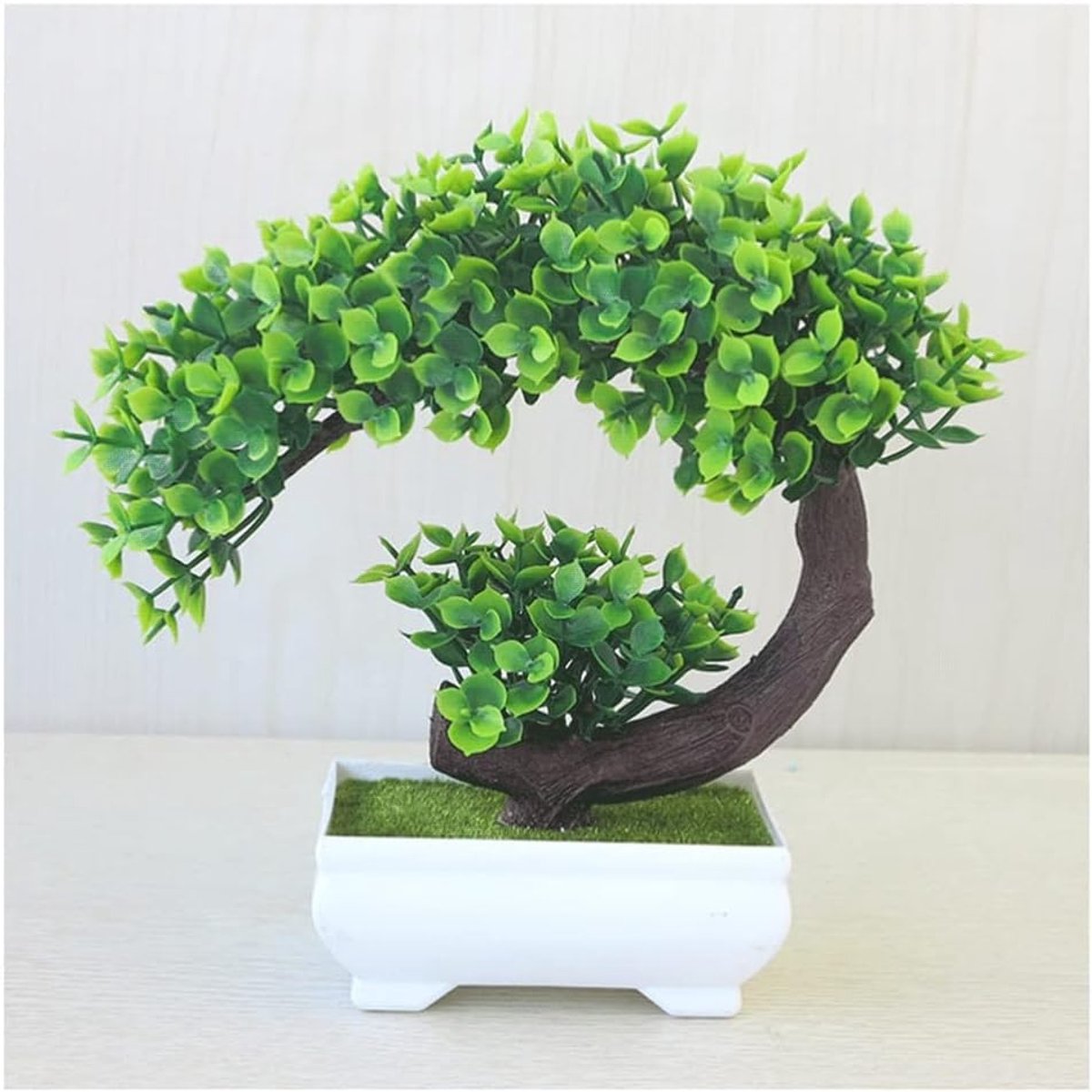 Mini-potplanten Kunstmatige Crescent Rose Groen in Potten Faux Potte Kleine Huizenplanten for Indoor Tabletop Decor Kunstplant (Color : E)