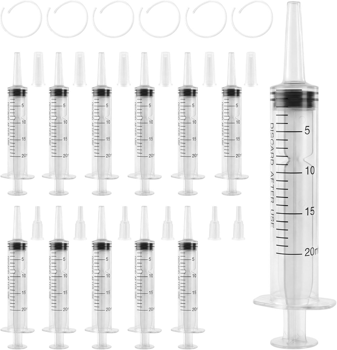 12 Stuks Grote Spuit 20 ml, Zonder Naald Spuit met Slang voor Laboratorium