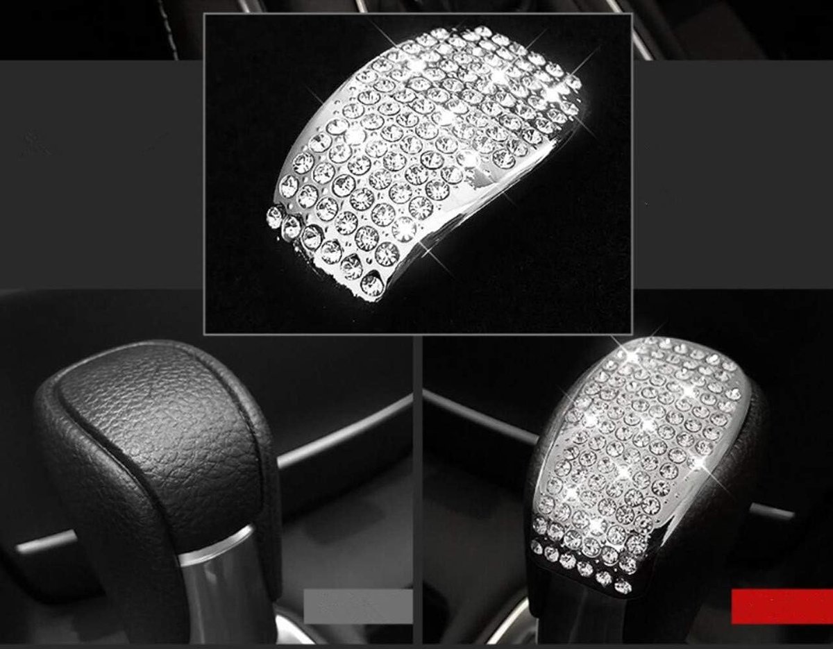 Interieur Trim Accessoires Onderdelen Rihinestone Decals geschikt voor Honda Bling Accessoires Accord Inspire 2018-2019 Shift lever sticker 1 piece ZILVER