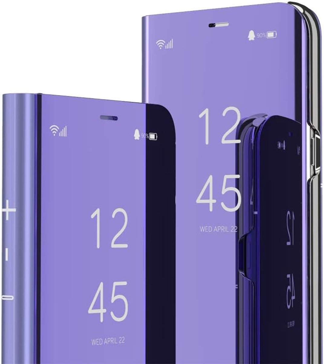 Hoesje met spiegelontwerp voor Xiaomi Poco X7 Pro 5G, PC + PU-lederen bookstyle make-up transparant venster standaard schokbestendig beschermend telefoonhoesje voor Xiaomi Poco X7 Pro 5G.