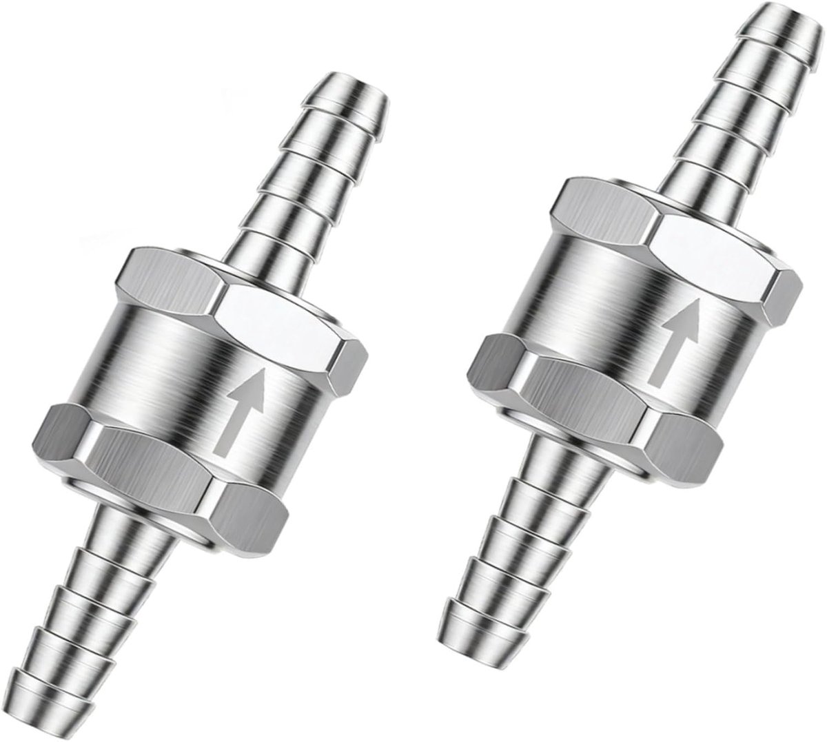2 Stuks Brandstof Terugslagklep 8 mm van Aluminium, Kraftstoff Rückschlagventil 8mm van Aluminiumlegering voor Diesel, Benzine, Carburateur en Lagedruk Brandstofsystemen