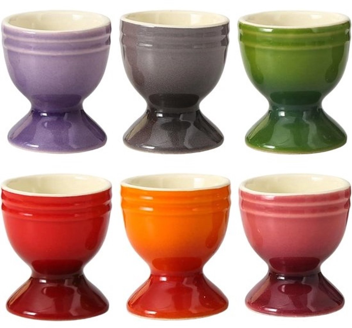 Eierdopjes Set - Keramische Bekers - Ontbijt Brunch - Antislip Bodem - 6 stuks 2.6 inch - Meerdere Kleuren