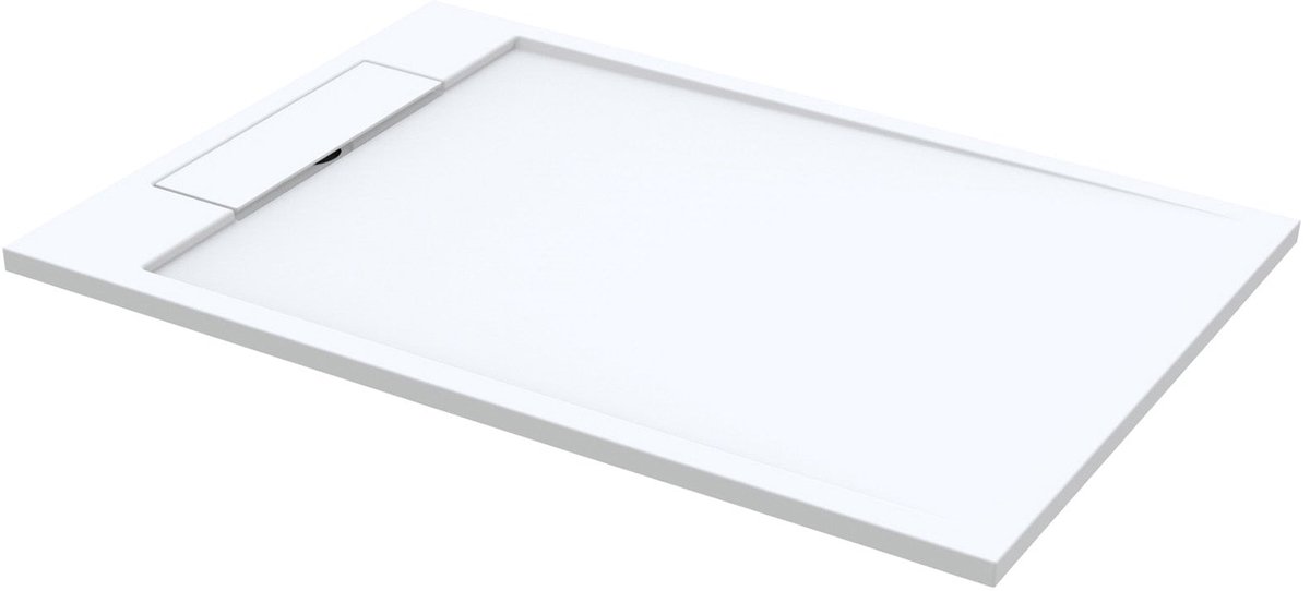 Sanitado Elements Decent Douchebak Mat Wit 160x80cm Solid Surface