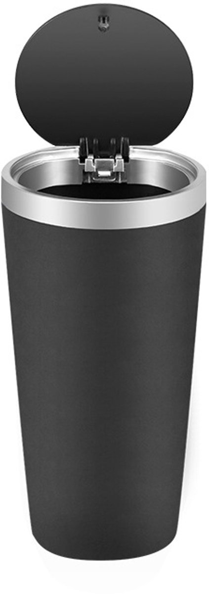 1 stuk - Auto-afvalbak - Afvalbakje voor in de bekerhouder - Auto-afvalbak met deksel - Draagbare afvalbak voor de auto - Accessoire voor auto-interieur - 15 x 9 x 6 cm - Geurbestendig - Houdt de auto schoon - Zwart