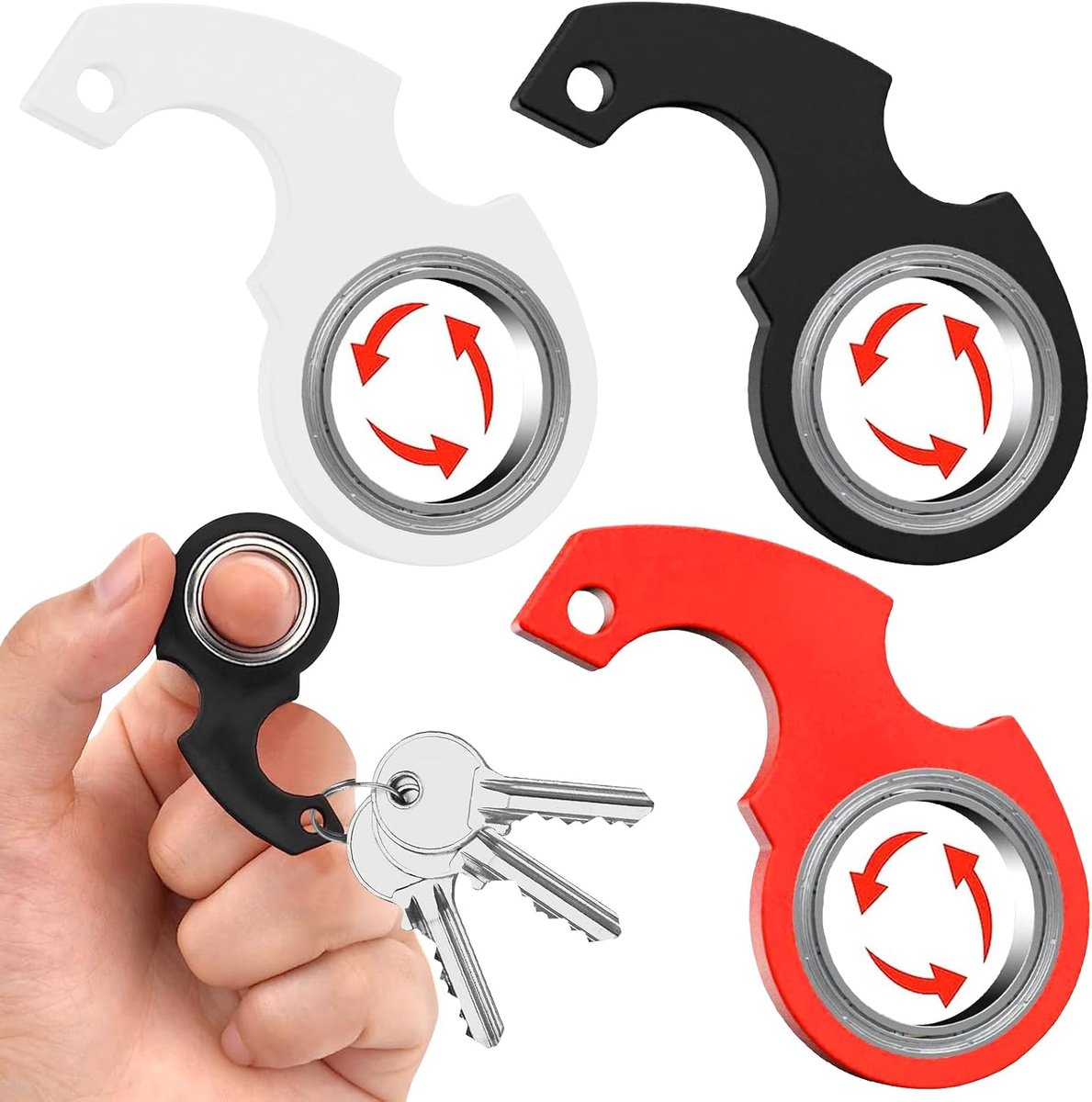 3 stuks fidget key spinner speelgoed sleutelhanger, sleutelhanger fidget