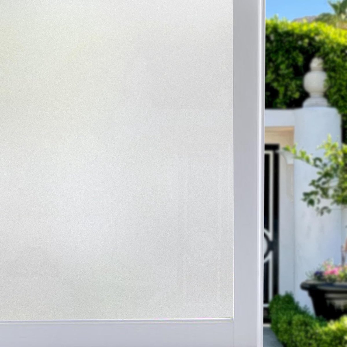 Melkglasfolie, zelfklevend, raam, zonder lijm, raamfolie, ondoorzichtig, goede privacy, bescherming voor badkamer, familie, kleedkamers en vergaderruimtes, 90 x 200 cm