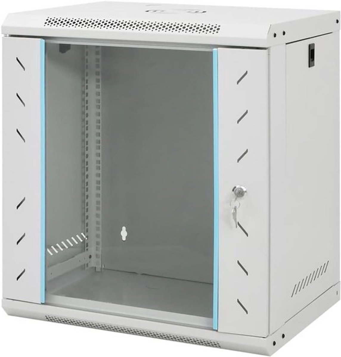 Netwerkkast Wandmodel - Serverkast Kast - Apparatuur Organiseren - Afneembare Zijpanelen - 53 x 40 x 60 cm - Grijs