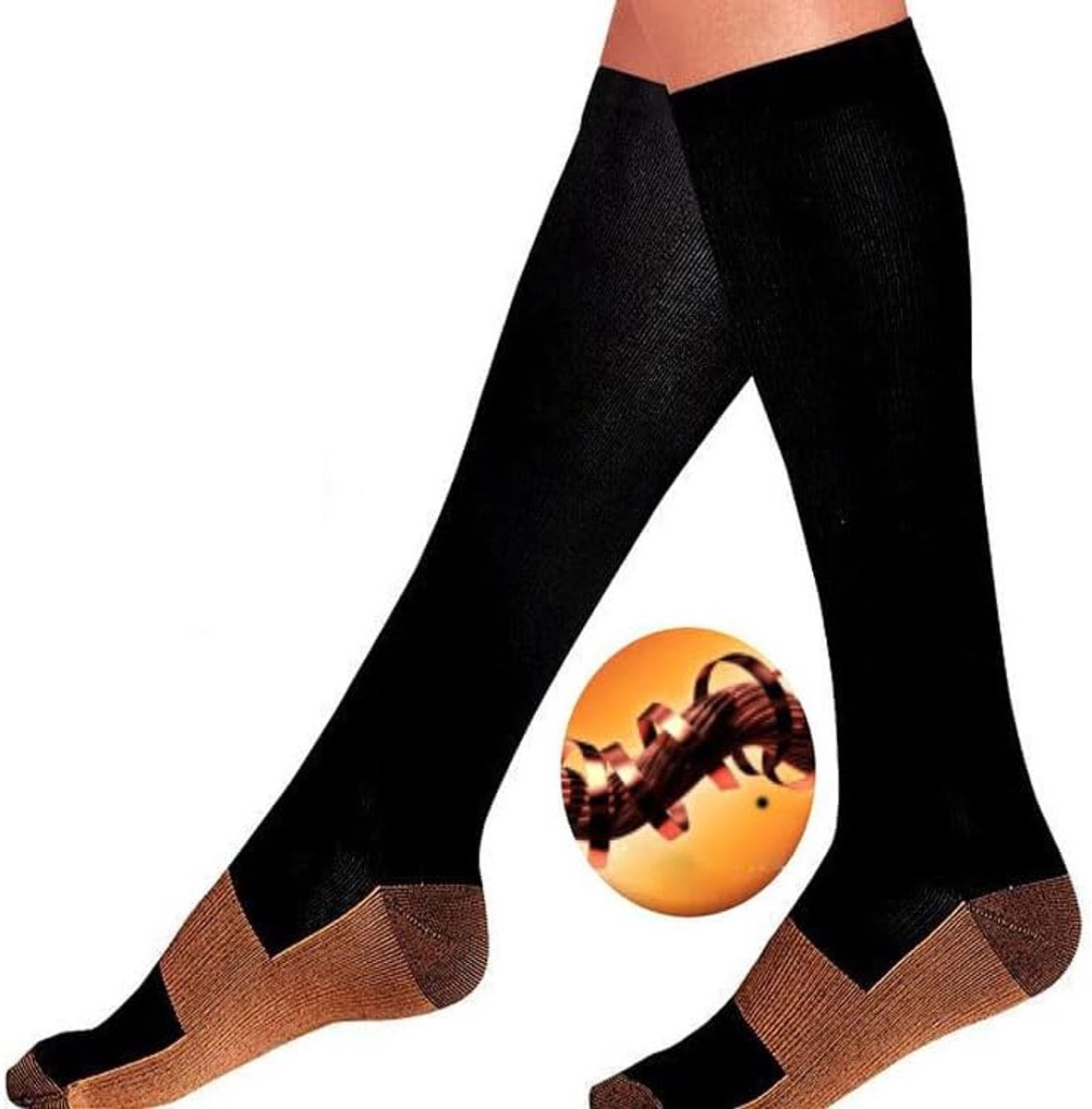 Sokken 2 stuks Voetcompressiekous Unisex voor medische, hardloop-, fietsatleten