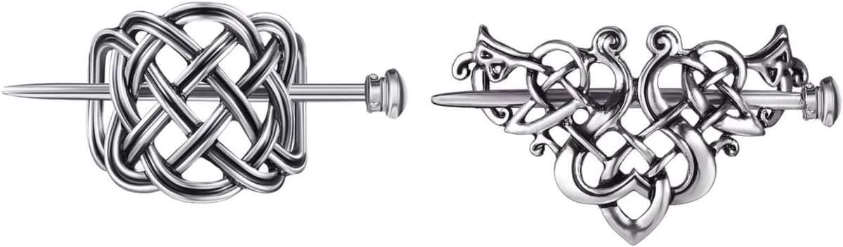 2 Pcs Viking Keltische Knopen Clips Haarspeld Legering Haar Stick Accessoires Voor Lang Haar Vrouwen Meisjes Haar Accessoires