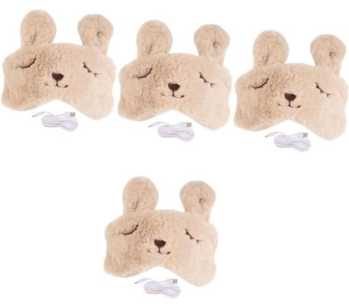 Verwarmend Oogmasker - Slaapmasker Stoom - Ontspanning Thuis - USB Oplaadbaar - 20.5 cm - Beige
