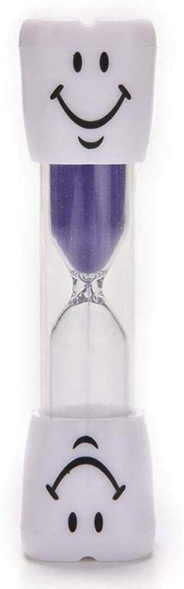 Zandloper Kinderen - Mini Zandglas - Tanden Poetsen - 3 Minuten Timer - 9cm Hoog - Paars