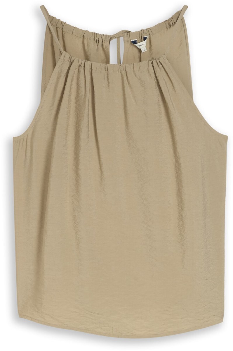 Tom Tailor - Blouse met plooien - Maat 34 - Silver Olive
