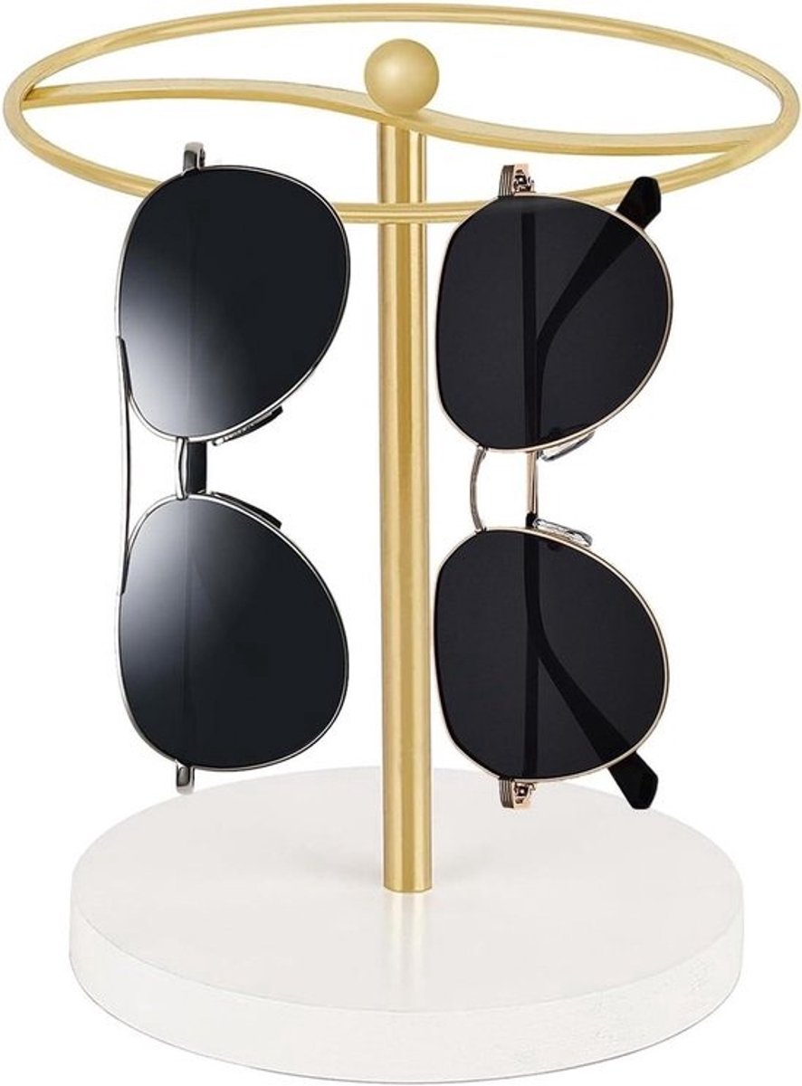Zonnebril Display - Brillenhouder Rek - Bureau Ordenen - Stevige Metalen Constructie - 13.9 x 16 x 19.5 cm - Goud